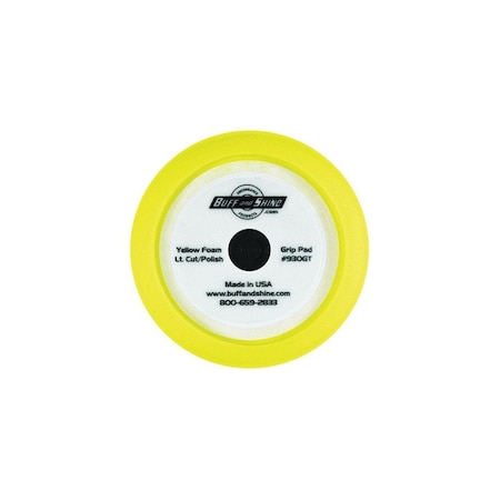 Buff And Shine CENTER TEE: 50 PPI Yellow Foam Light Compounding/Polishing Grip Mount 930GT